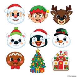 BULK Christmas Make-a-Character Sticker Sheets-144Pk